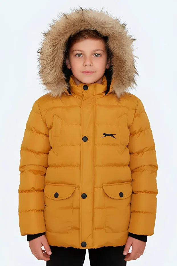 Детское пальто для девочек с капюшоном Napoli Slazenger, Hardal