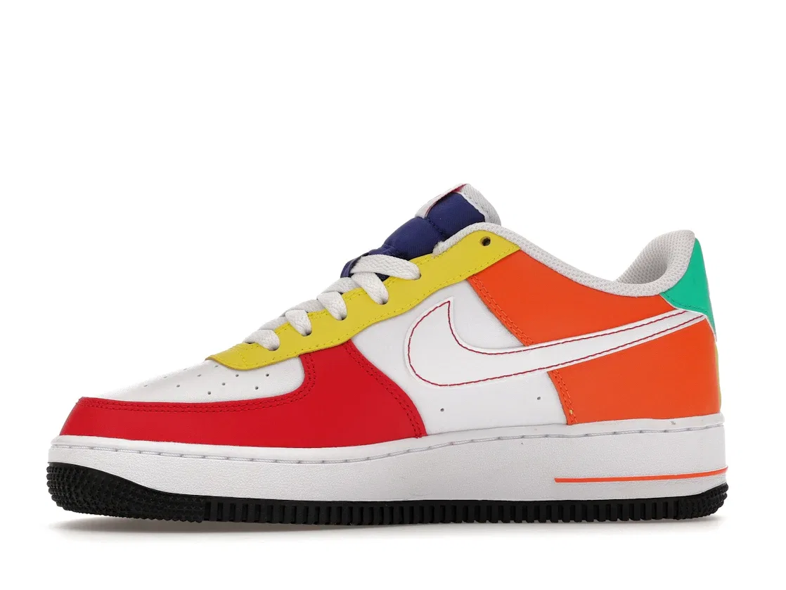 Детские кроссовки Lifestyle Nike Air Force 1 Low '07 LV8 Rubik's Cube, University Red/Deep Royal Blue/Opti Yellow/White — фото 3