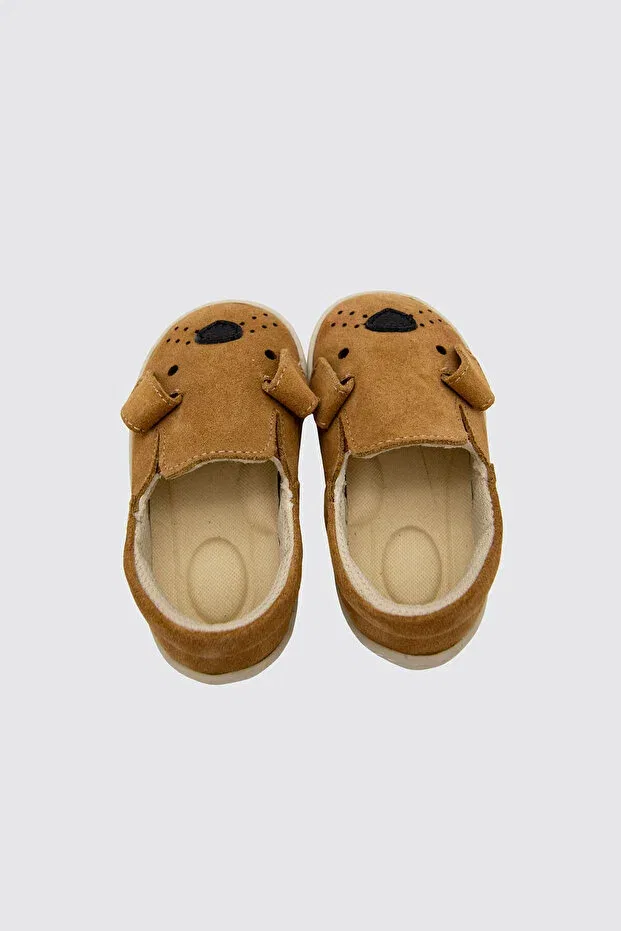 Детские тапочки из натуральной кожи для девочек и мальчиков Loyal friend Genuine Leather Tan Suede Baby First Step Shoes Beybium, Tan Color — фото 3