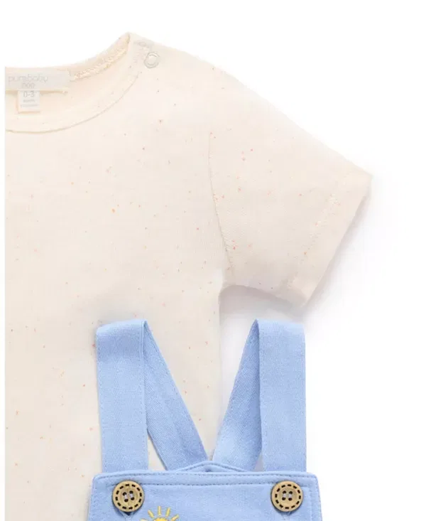 Детский комплект для мальчиков с коротким рукавом Purebaby, Sunshine Broderie — фото 3