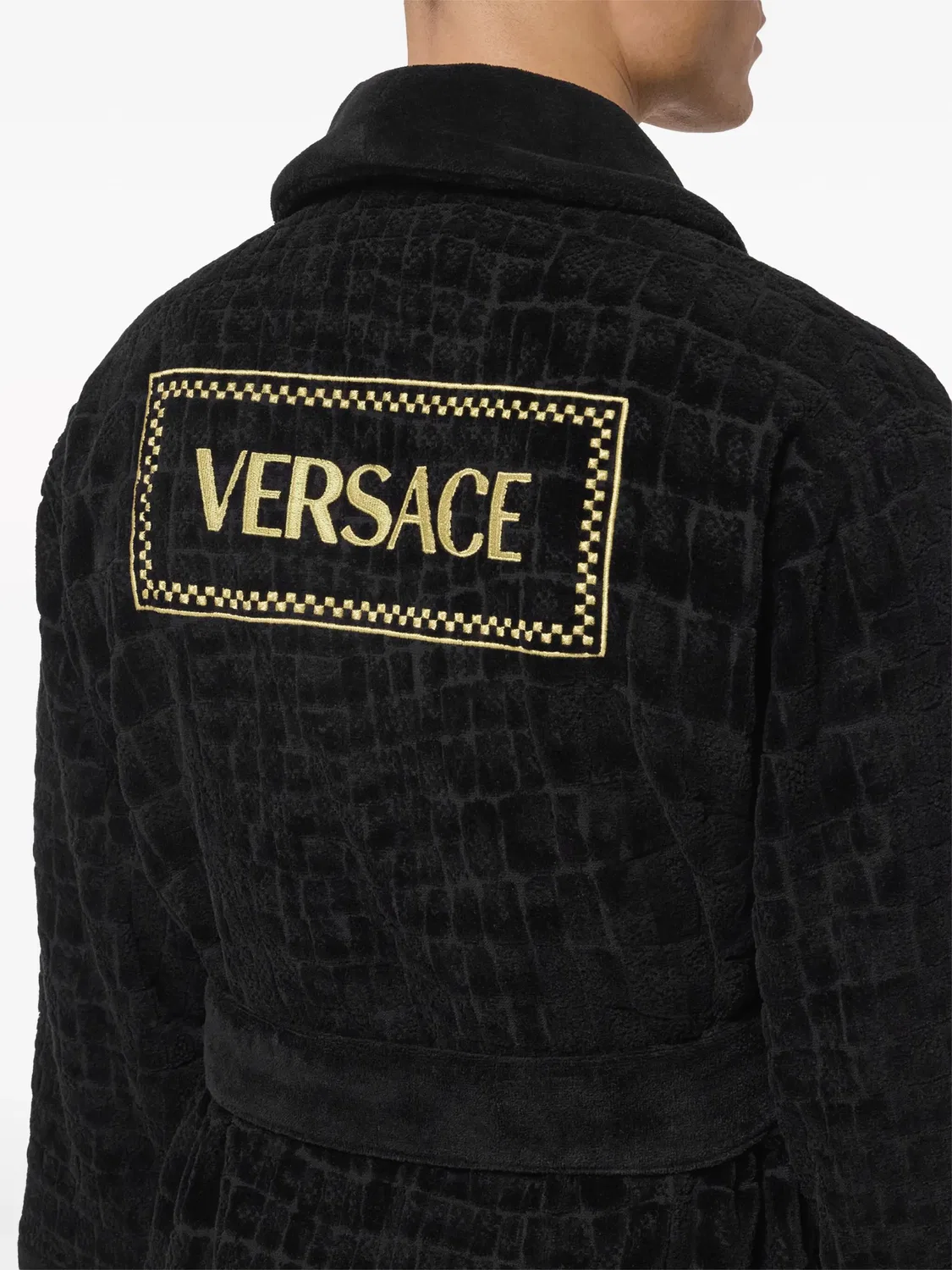 Халат с медузой Versace, черный — фото 3