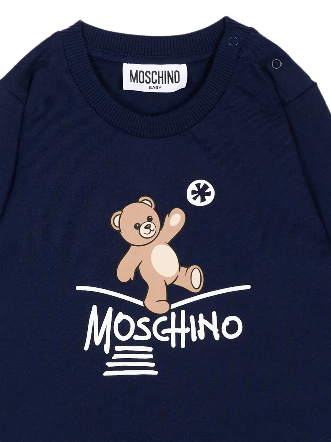 Футболка Teddy Bear с длинными рукавами Moschino Kids, синий — фото 3