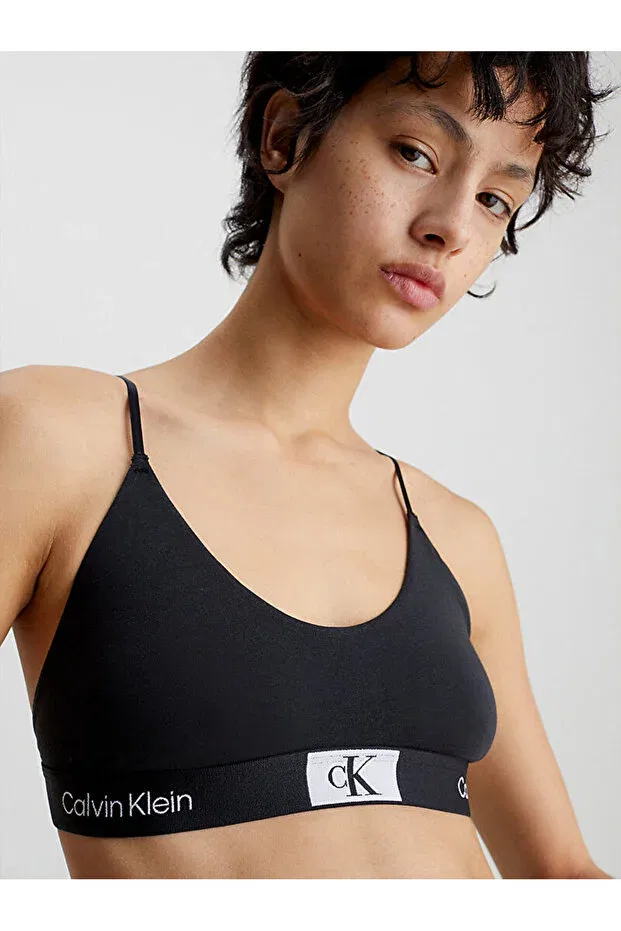 Женские спортивный бралетт с фиксированной чашкой Calvin Klein, Black — фото 3