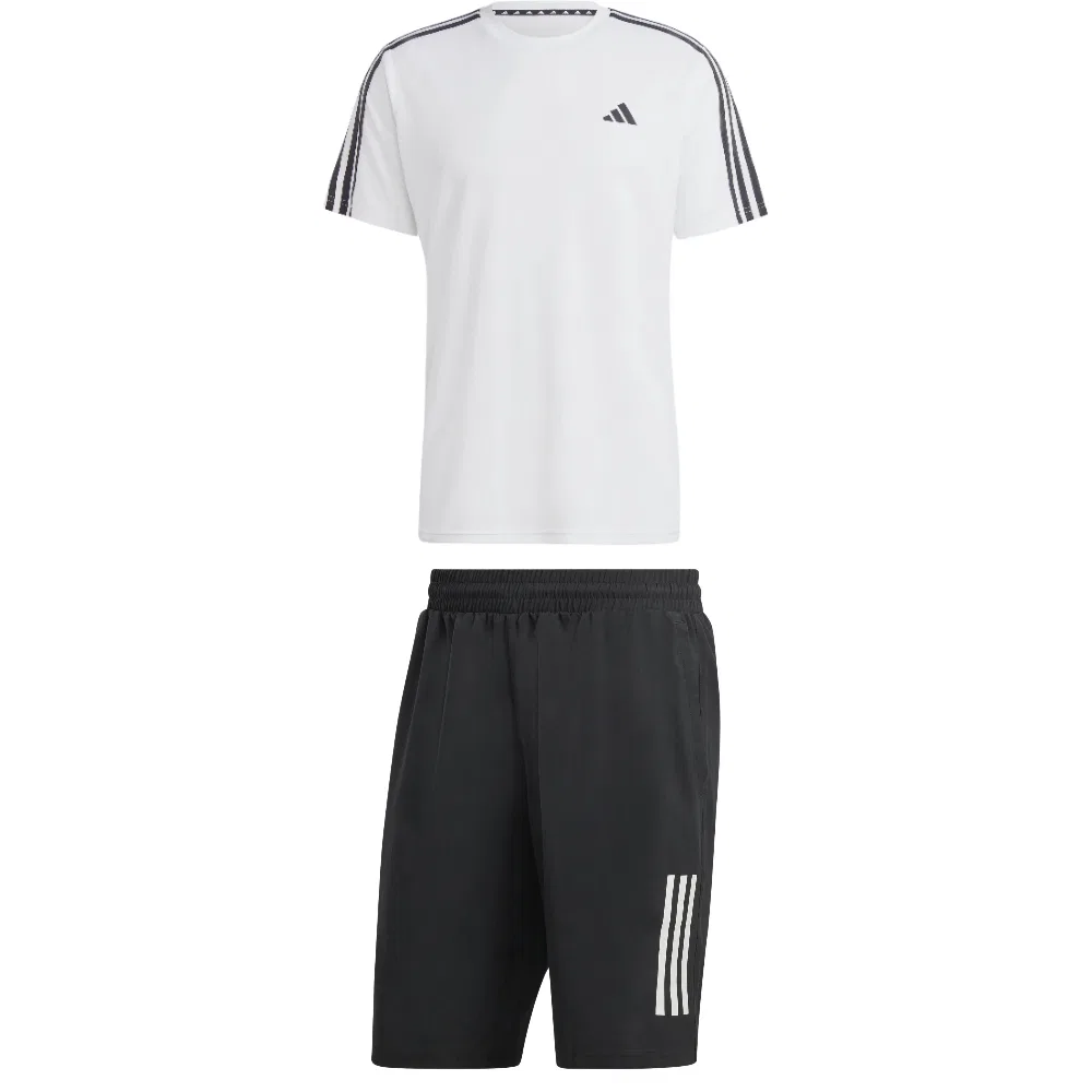 Спортивный костюм Adidas 3 Stripes, White Top+Black Bottom