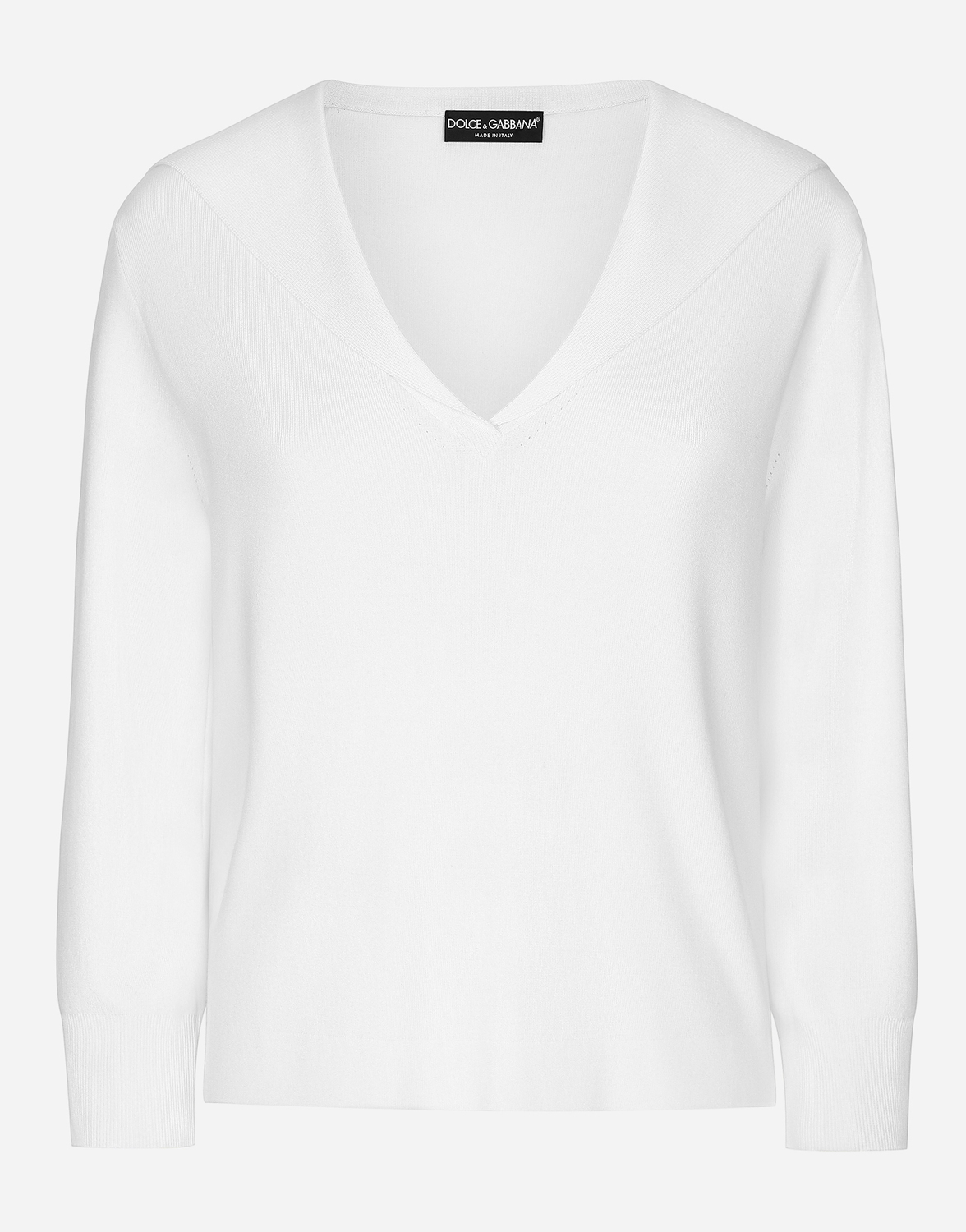 

Вискозный свитер с воротником матроски Dolce & Gabbana, белый