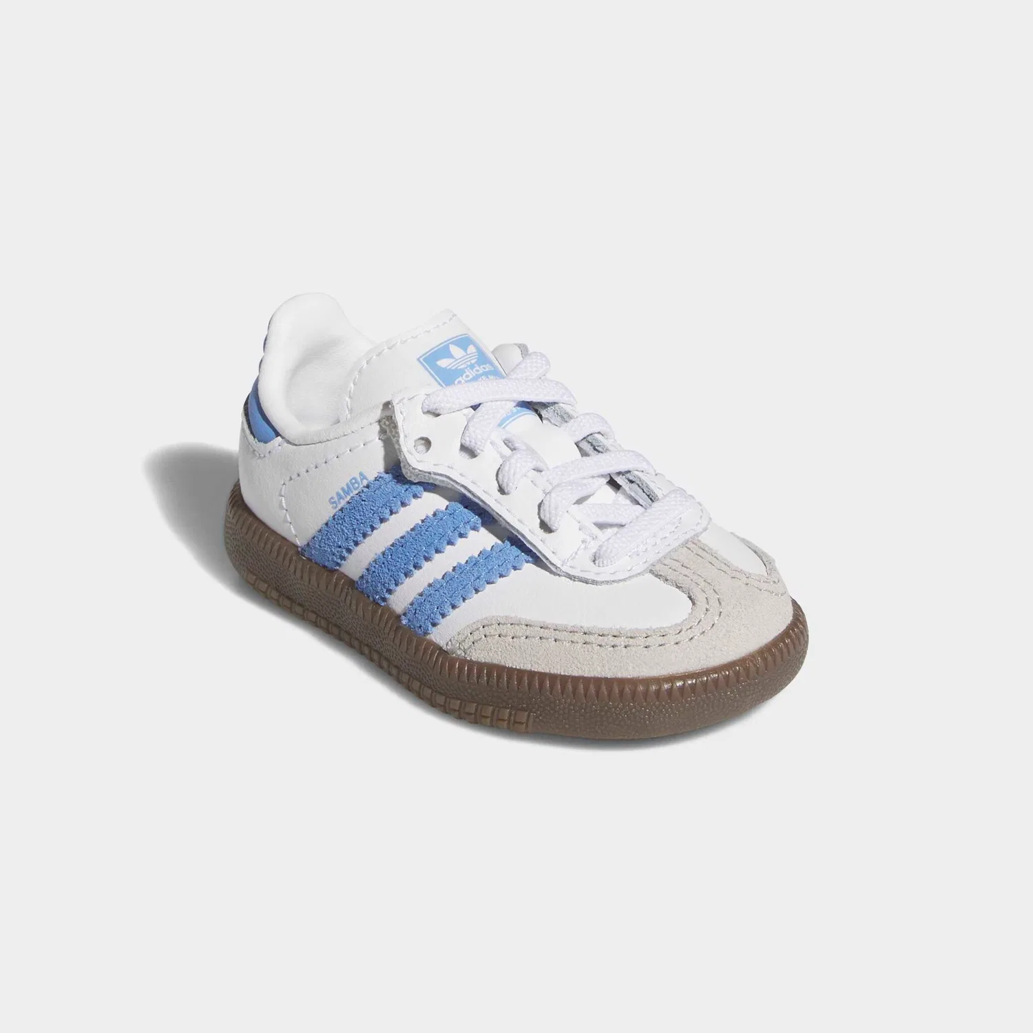 Детские кроссовки с эластичными шнурками Samba OG Adidas Originals, Cloud White/Blue Fusion