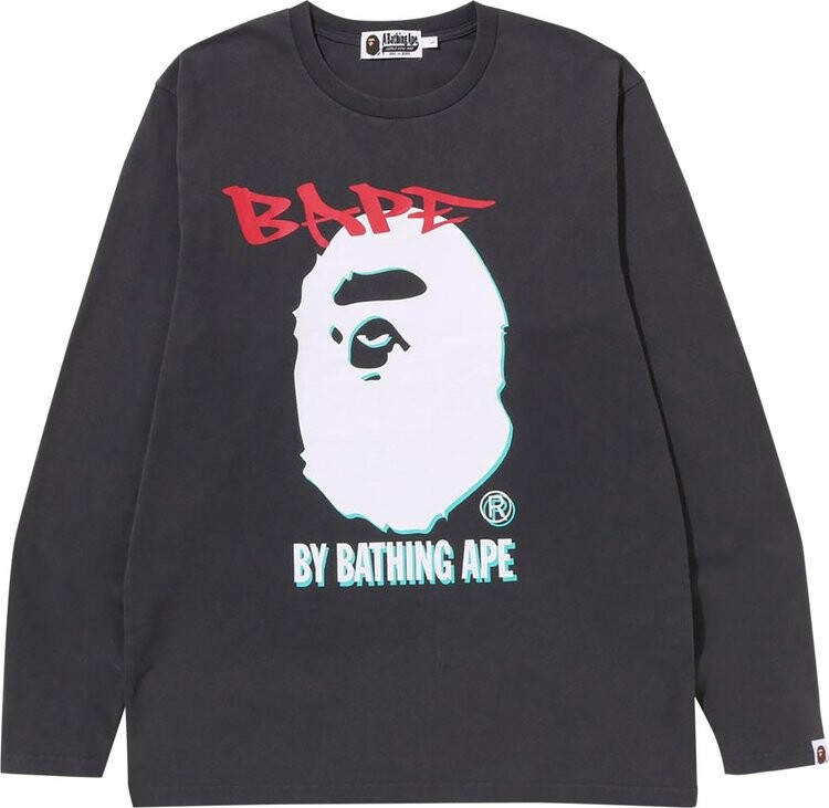 

Лонгслив BAPE Double Print Long-Sleeve Tee 'Black', черный