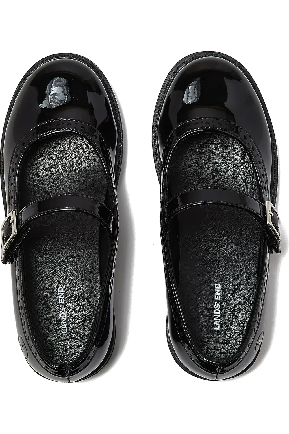 Детские туфли Мэри Джейн на плоской подошве Classic Mary Jane Lands' End, Black Patent — фото 2