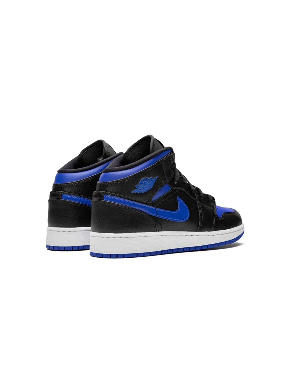 Кроссовки Air Jordan 1 Mid в черном и королевском синим — фото 2