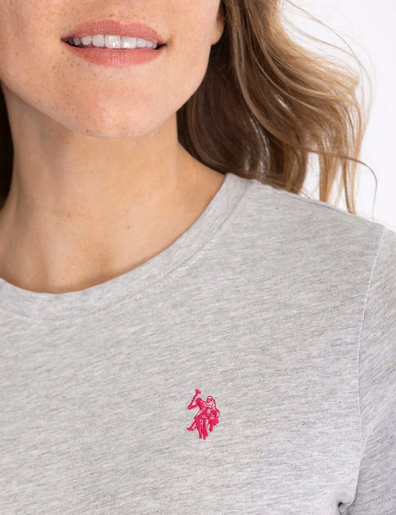 Женская футболка U.S. Polo Assn. Crew Neck, светло-серый — фото 4