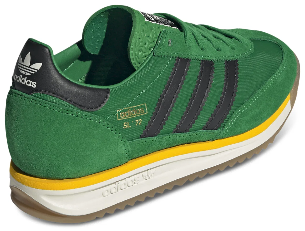 Детские кроссовки для мальчиков с кожаным и текстильным верхом SL 72 adidas, Green Black — фото 3