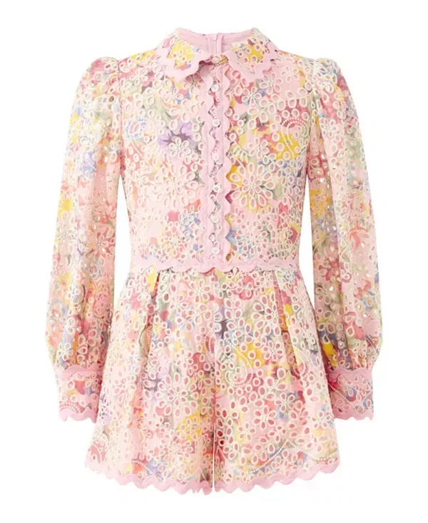 Детский комбинезон для девочек с вышивкой Alanna Embroidered Romper Marlo Kids, мультиколор
