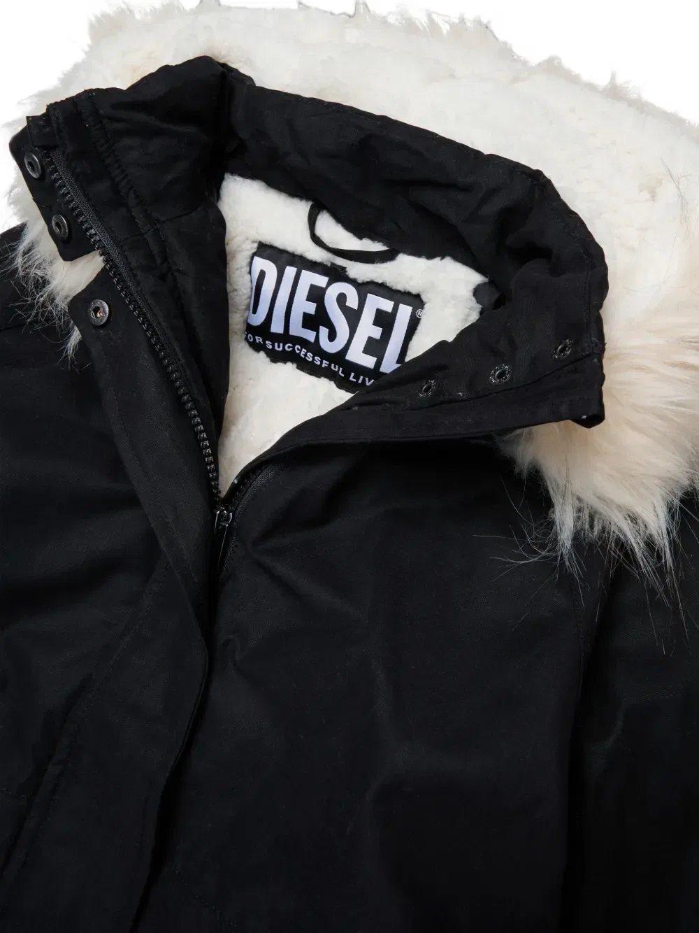 Куртка с подкладкой и отделкой из искусственного меха Diesel Kids, черный — фото 3
