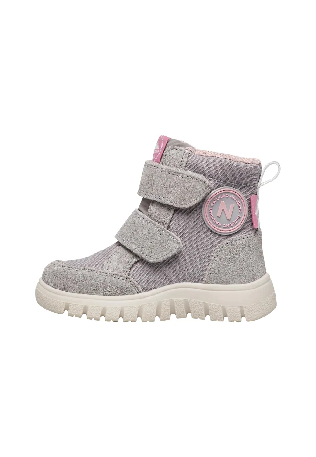 Детские снежные ботинки для девочек на липучке Geminae 3 Vl Wp. Naturino, Grey Pink