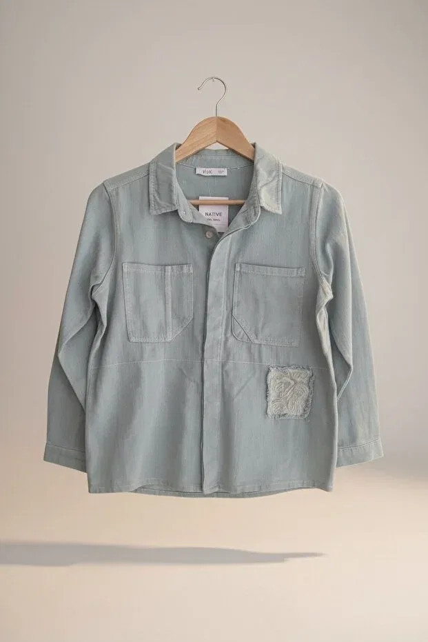 Детская рубашка для мальчиков с длинным рукавом Nk Kids, Light Green — фото 3