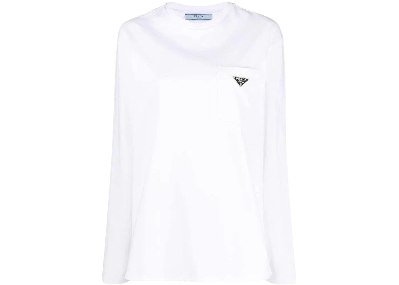 Женская футболка с принтом Prada Patch Pocket Enamel Logo T-Shirt, White