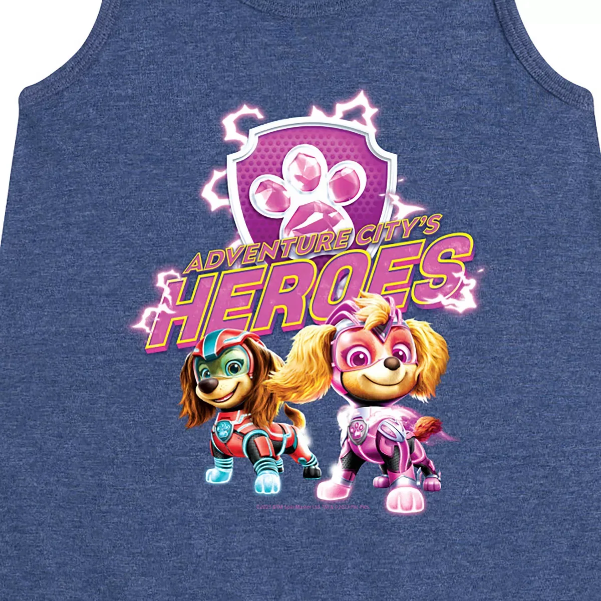 Детское платье-трапеция без рукавов с принтом Adventure Citys Heroes PAW Patrol, Heather Navy — фото 2