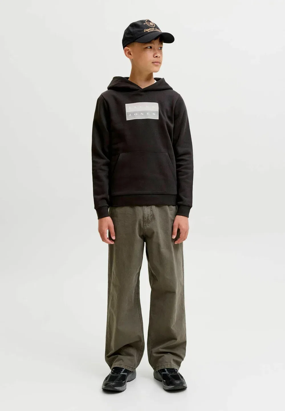Толстовка, толстовка для подростков - худи Jack & Jones Junior, Black