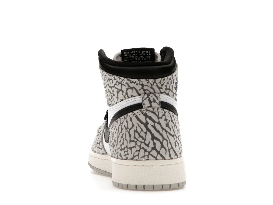 Детские кроссовки Lifestyle с принтом Elephant Print Jordan 1 Retro High OG Jordan, Tech Grey/Muslin/Black/White — фото 4