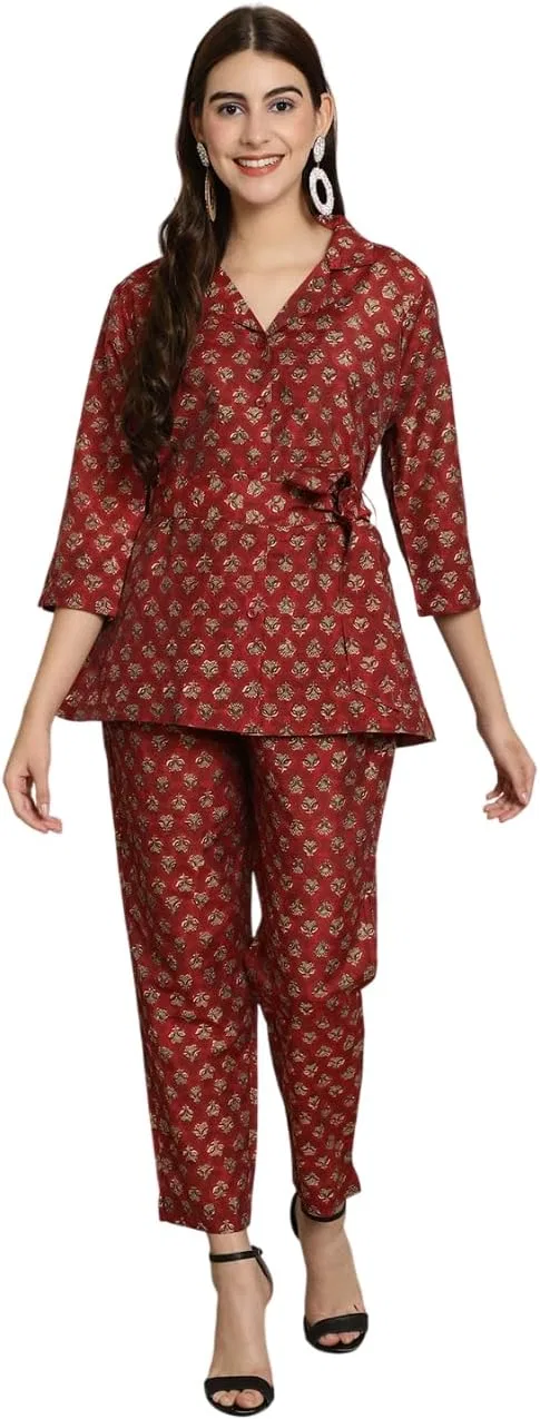 Женский костюм с принтом из хлопка Ltp Products, Maroon