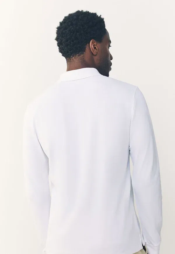 Футболка поло с длинным рукавом Slim fit Next, белый — фото 3
