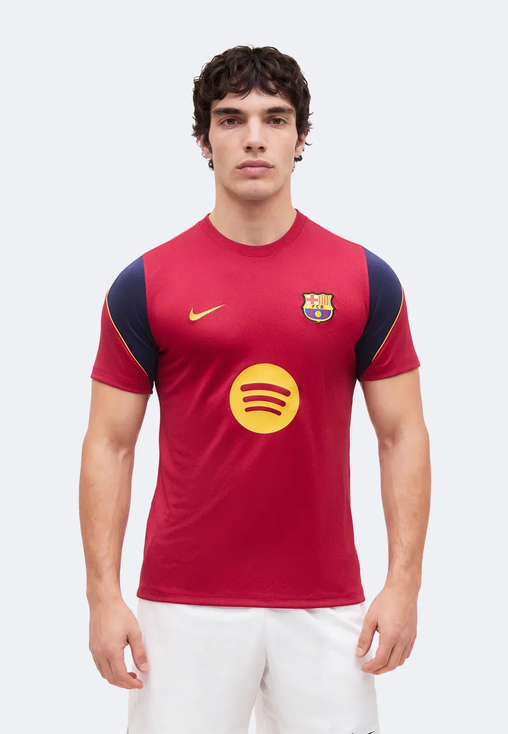 Футболка FCB - спортивная футболка Nike Performance, Noble Red/Blackened Blue/Mineral Yellow