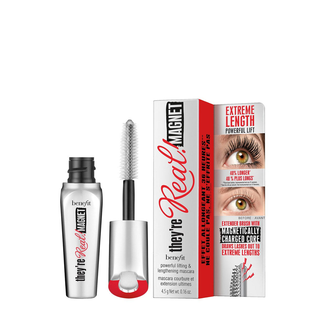 

Benefit Они настоящие! Magnet Mascara Size Mini Чрезвычайно удлиняющая тушь для ресниц Black 4.5g
