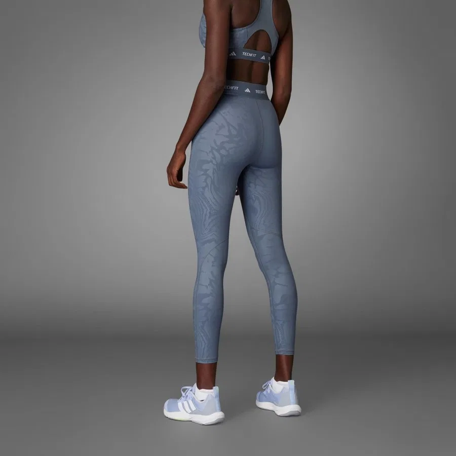 Женские леггинсы с принтом Techfit Printed 7/8 adidas, Синий — фото 2