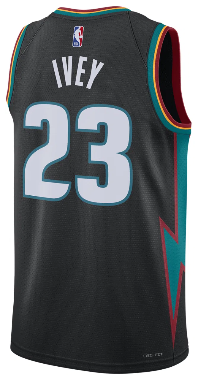 Мужская баскетбольная джерси Dri-FIT Swingman City Edition Nike Detroit Pistons, цвет Grey/Multi — фото 2