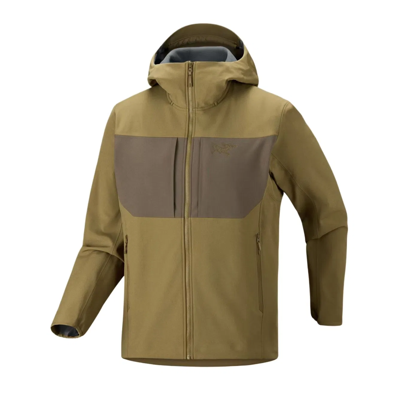 Мужская софтшелл куртка с капюшоном Arcteryx, Fern Forest Green/Misty Brown/Bracken/Mongoose