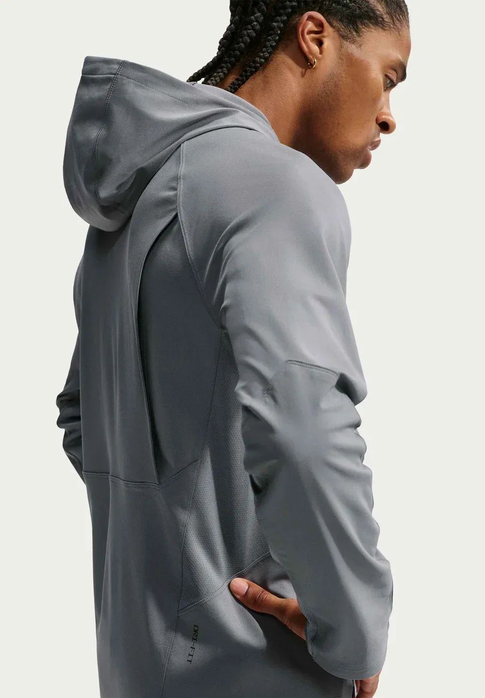 M np df npt средний слой верх - худи Nike Performance, Smoke Grey/Black — фото 4