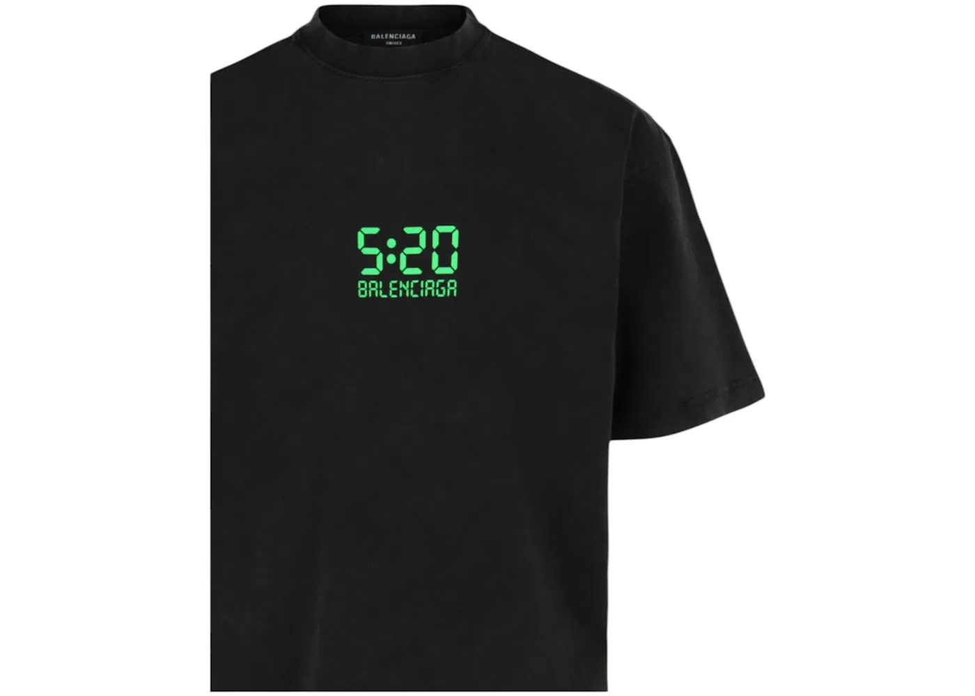 Мужская футболка с графическим принтом Balenciaga, Wash Black/Green — фото 3