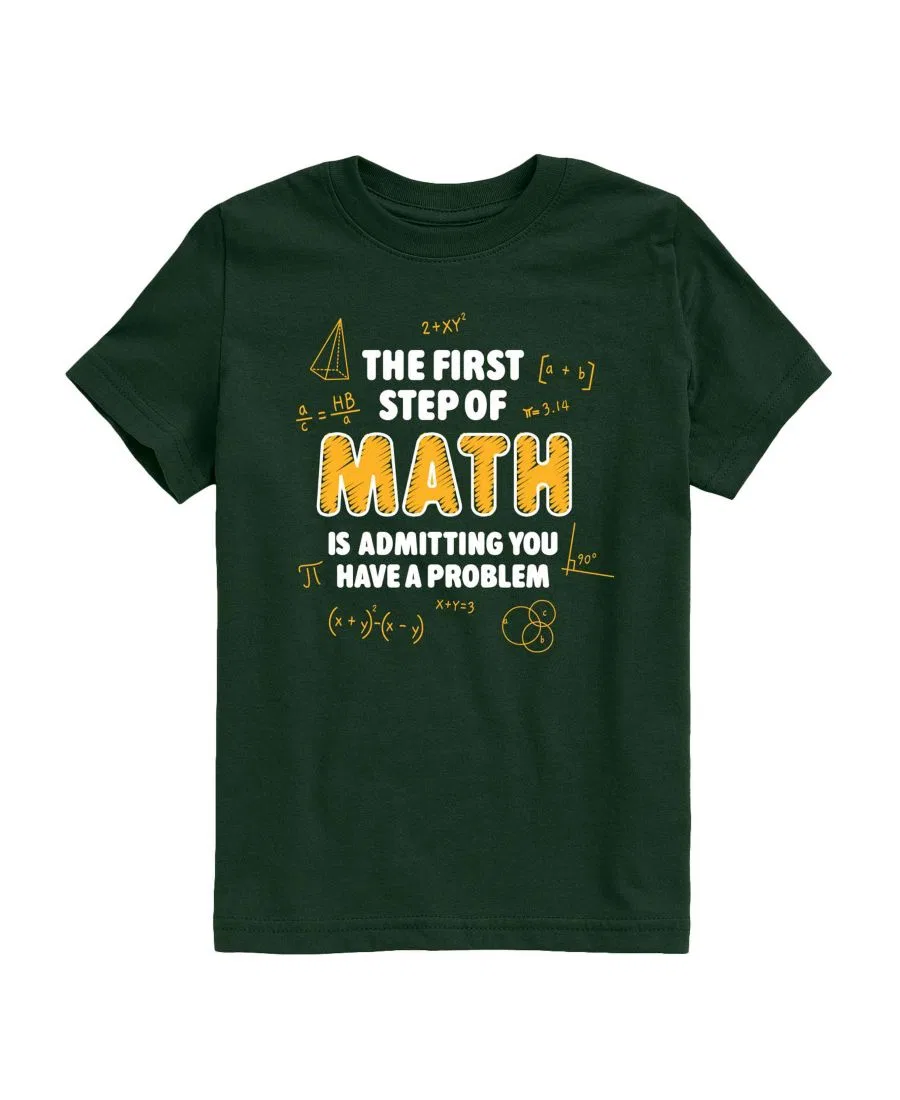 Детская футболка с коротким рукавом и принтом The First Step Of Math Hybrid, Forest Green