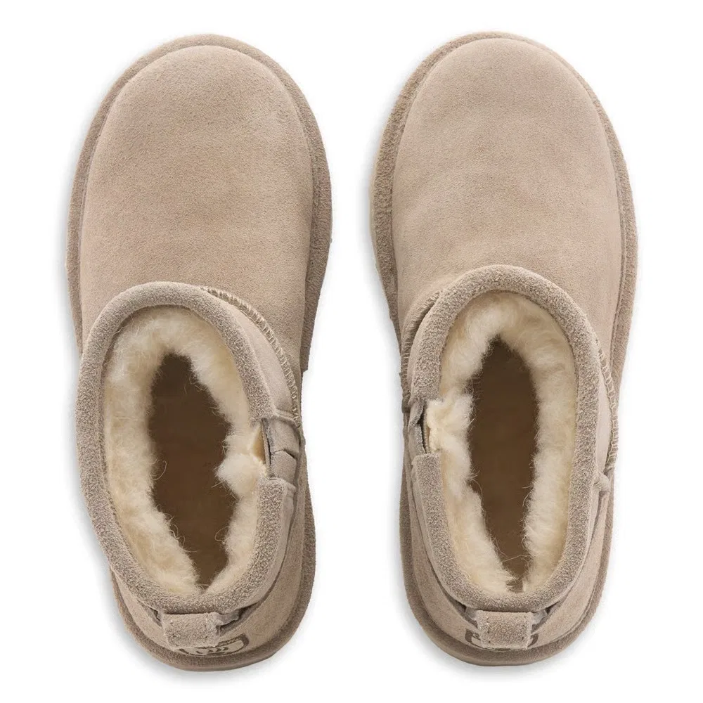 Детские ретро-ботинки на платформе короткие Bearpaw, Mushroom — фото 4