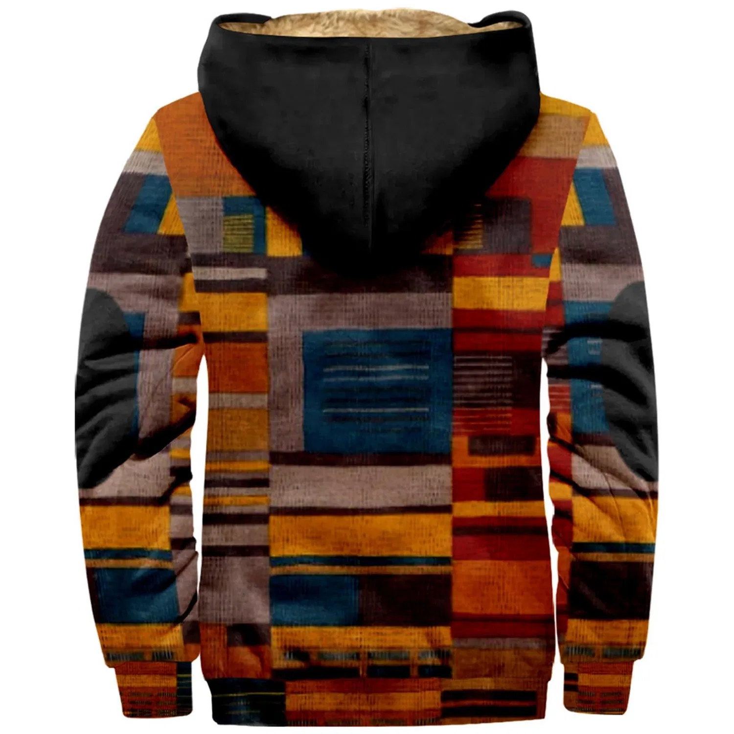 Мужская зимняя куртка-бомбер с капюшоном на молнии с утеплителем, Military Jacket, Orange — фото 4