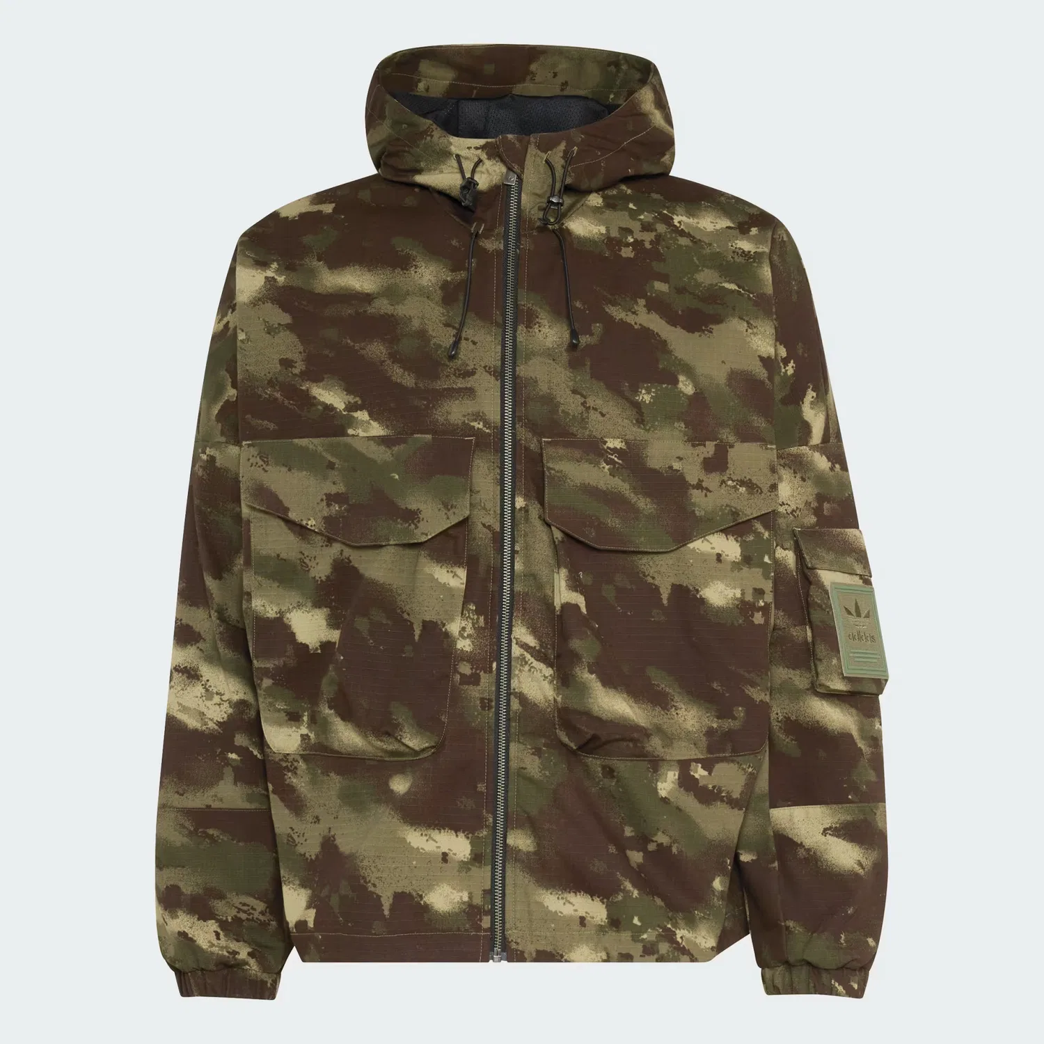 Мужская куртка свободного кроя из рипстопа Camo Jacket Adidas Originals, Olive Strata — фото 4