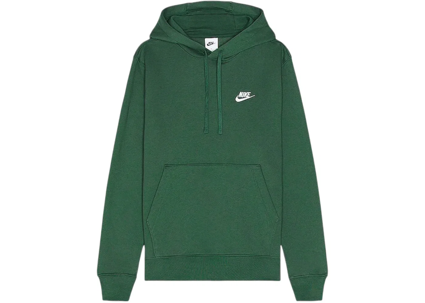 Мужской пуловер с капюшоном из футера Nike Sportswear Club, Dark Green/White