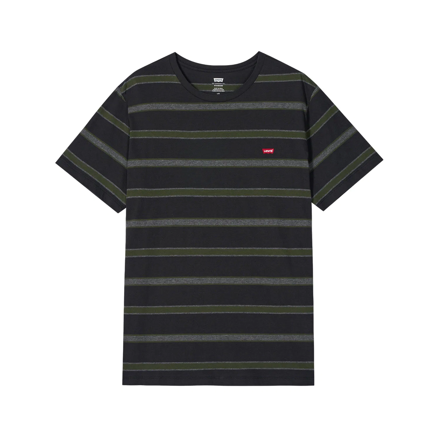 Мужская футболка с круглым вырезом, прямой крой, Levis, Black