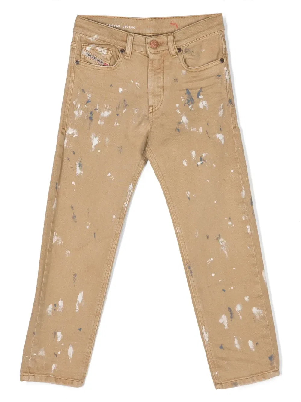 Джинсы 2010-J с эффектом разбрызганной краски Diesel Kids, бежевый