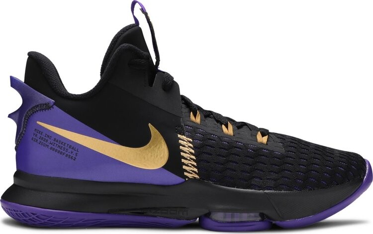 

Кроссовки Nike LeBron Witness 5 'Fierce Purple Metallic Gold', черный