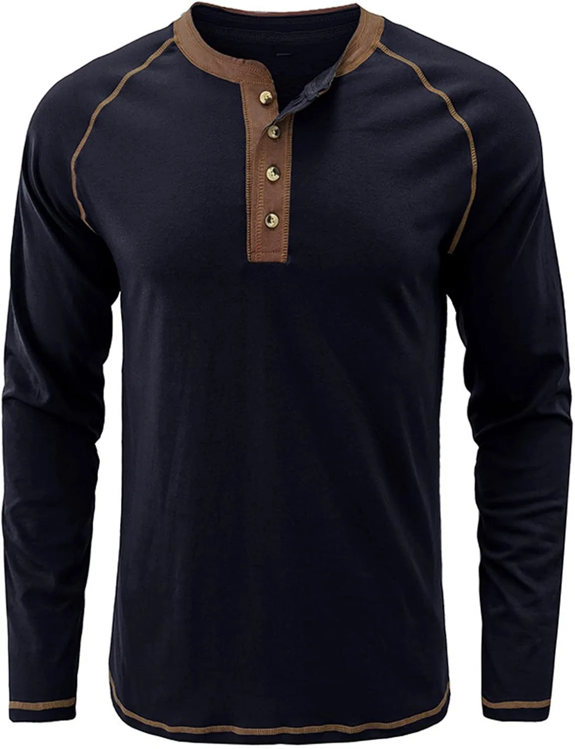 Мужская легкая толстовка с четвертью пуговиц, Slim Fit, Crewneck, Blue — фото 3