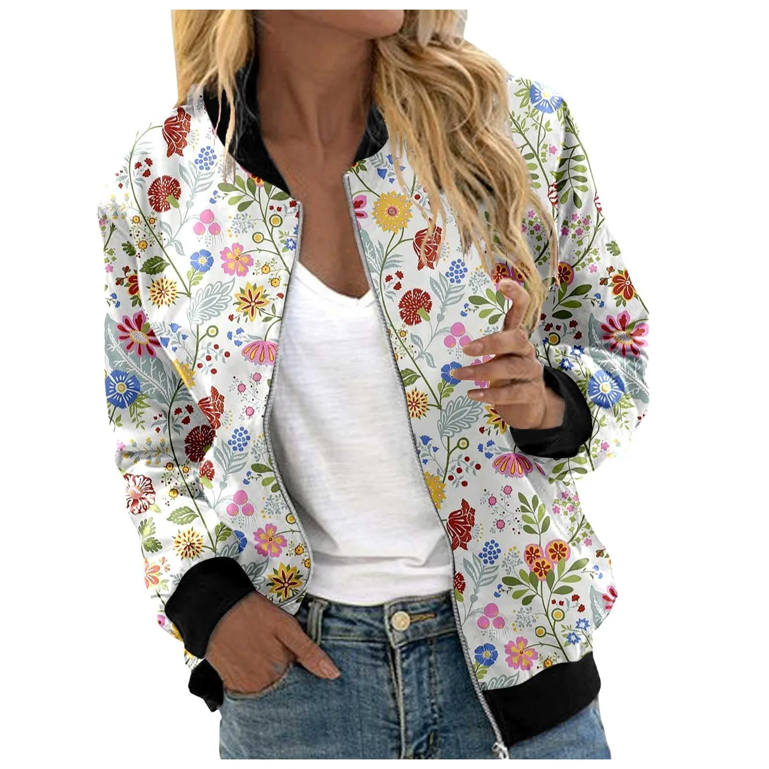 Женская куртка-бомбер с вышивкой, модель College Blouson, Rosso