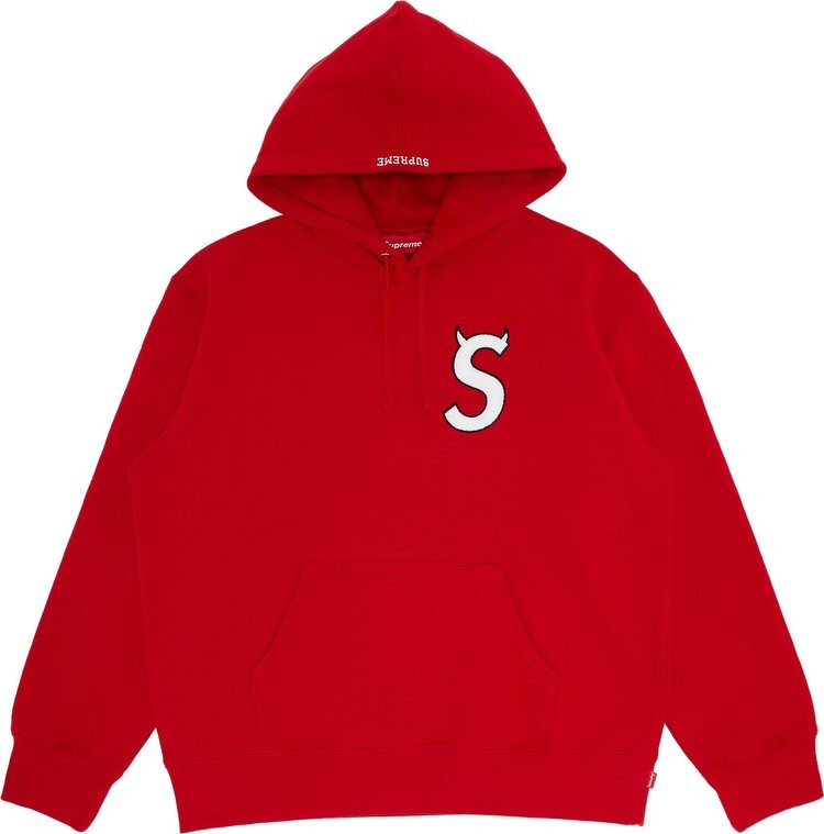 

Толстовка Supreme S Logo Hooded Sweatshirt 'Red', красный