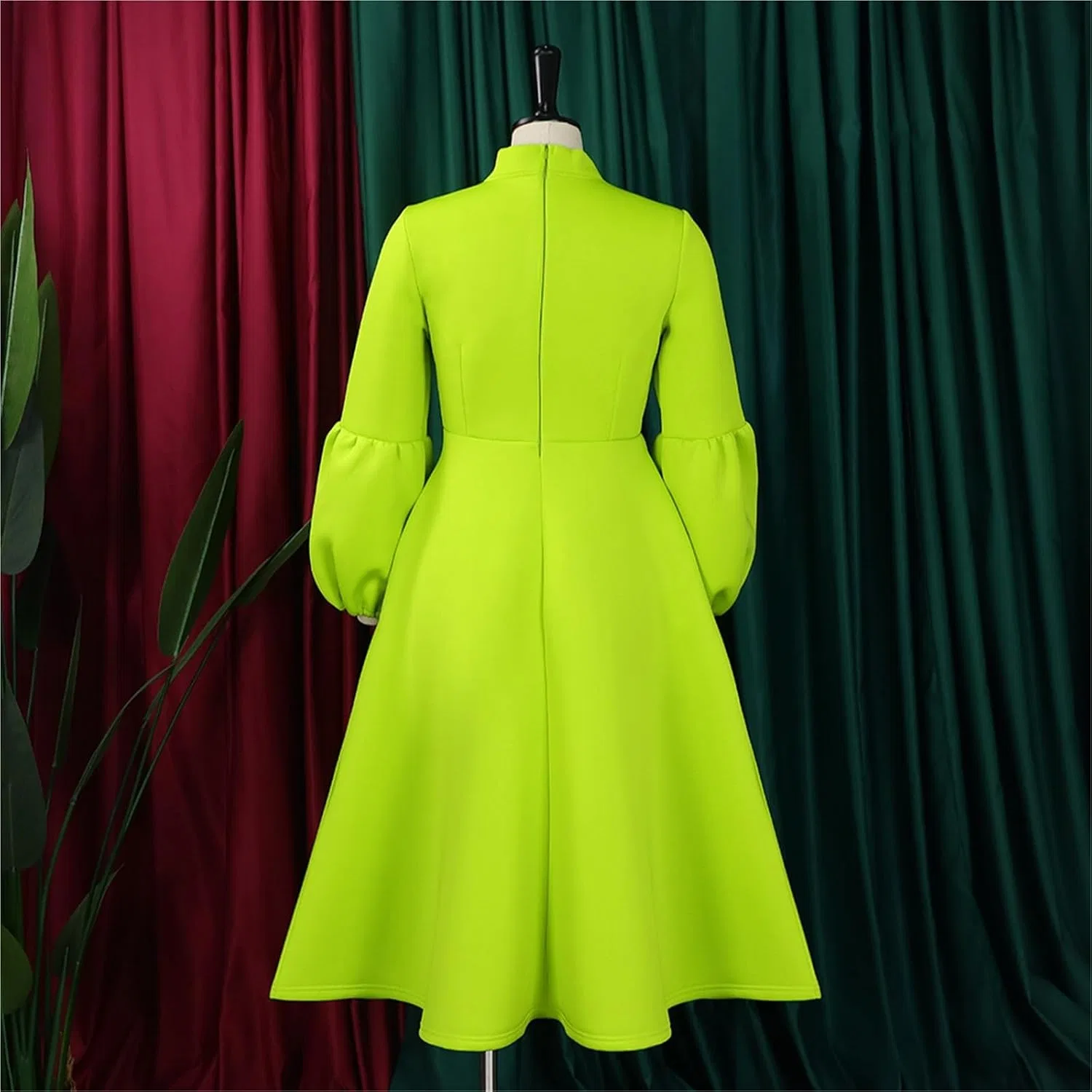 Женское вечернее платье с бантом и фонариками, Plus Size, Green — фото 4
