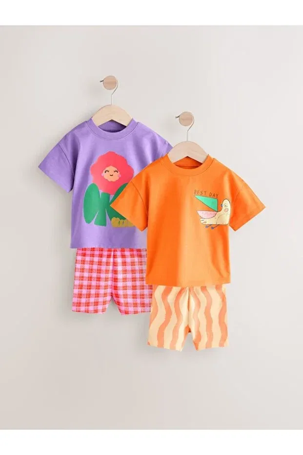 Детский комплект из футболки и леггинсов с принтом Next Baby, Multicolor