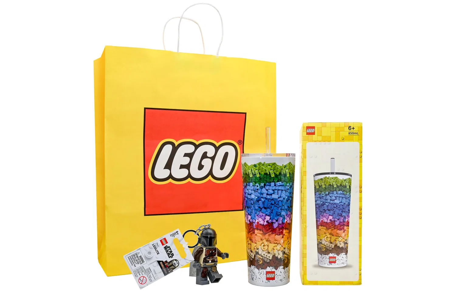 Детский набор из 4 бутылочек-брелоков с трубочкой LEGO, Creative Multicolor Straw Cup Keychain Random 4-Piece Set, LEGO, Multicolor — фото 4