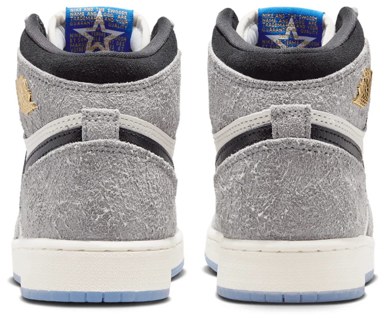 Кроссовки для мальчиков Retro 1 High OG Jordan, цвет Cool Grey/Black/Game Royal — фото 3