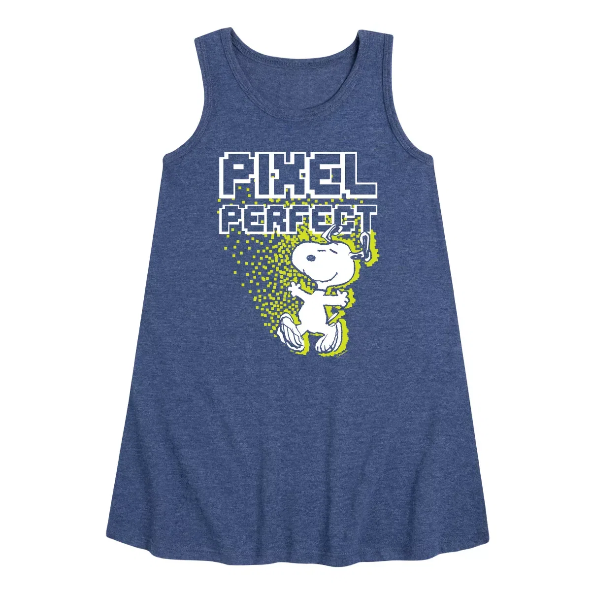 Детское платье-трапеция без рукавов Pixel Perfect Peanuts, Heather Navy