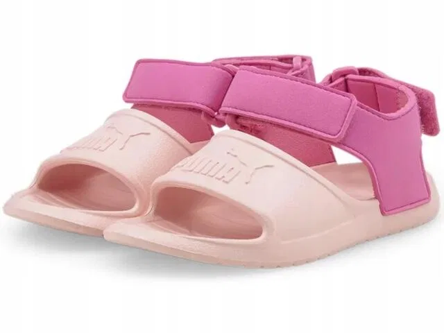 Детские сандалии с двумя липучками Puma Divecat V2 Injex PS, Роза / Королевское Пурпурное — фото 2